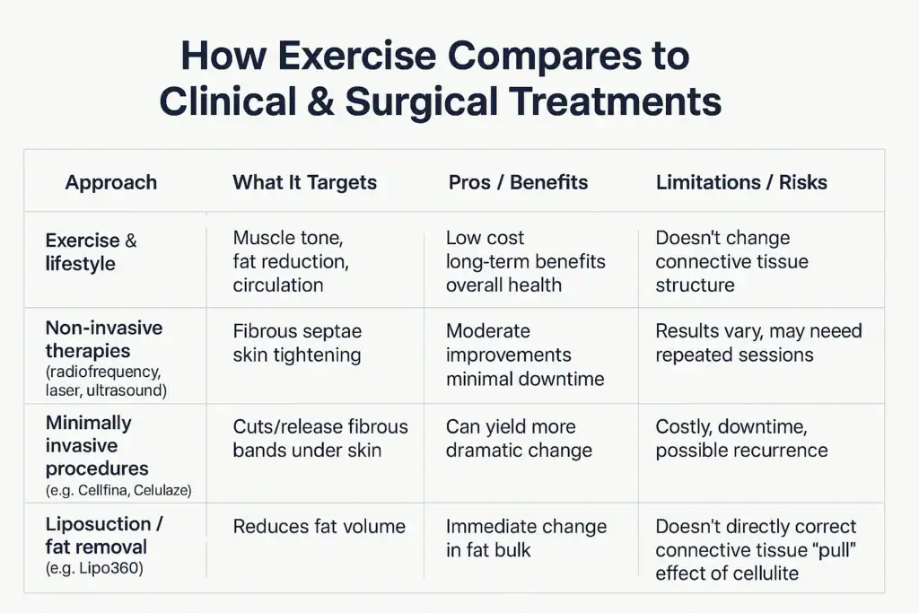 Sculpting Your Bum: Can Toning Exercises Really Reduce Cellulite? 2 How exercise compares to treatments from Lipo 360 Harlow