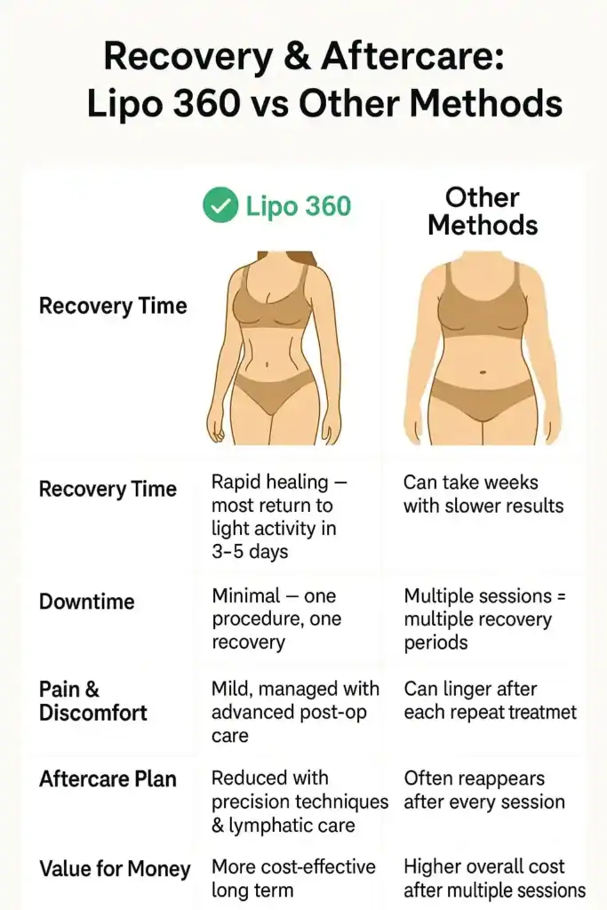Recovery and Aftercare for Fat-Dissolving Surgery 2 Table to show fat dissolving injection aftercare Harlow