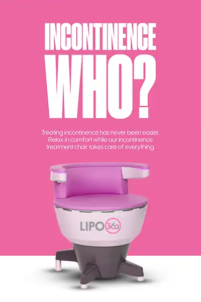 LIPO360 EMS Chair Can Help with Urinary Incontinence 2 Image of a urinary incontinence treatment seat Harlow
